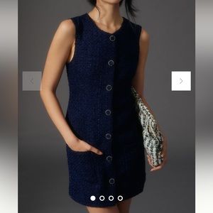 NWT Endless Rose Mod shift tweed dress Black size L